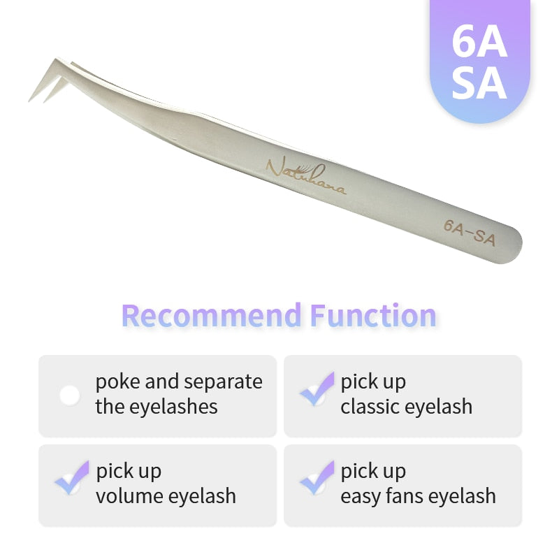 NATUHANA Anti-static Straight Eyelash Extension Tweezers Industrial Precision Curved Straight Lash Eyebrow Tweezers Makeup Tools