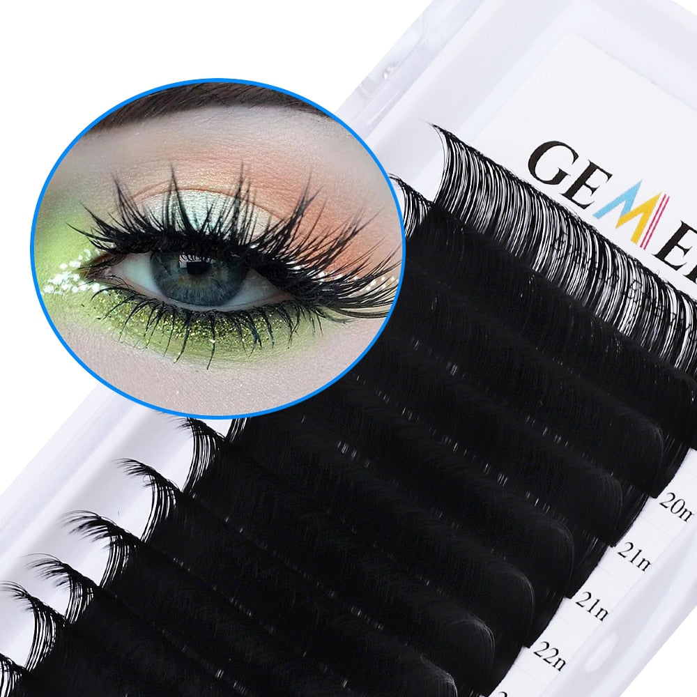 Russian 25mm Mixed Individual Eyelash For Extension Natural Soft Faux Cils Handmade Korea Silk Mink Lash Supplies False Lashes